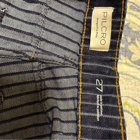 NWT Anthropologie Pilcro Kayden Railroad stripe barrel denim - Picture 9 of 10